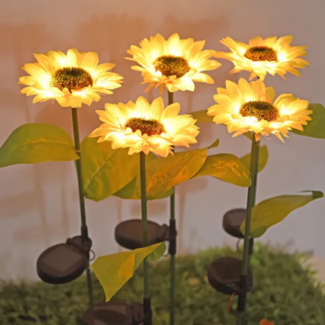 2Pcs LED Solar Sunflower Light  Decorative